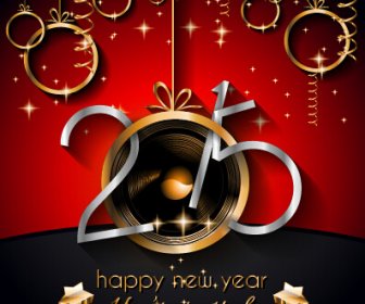 2015 New Year Golden Ornaments Background Set
