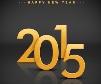 2015 New Year Golden Text Vecor Background