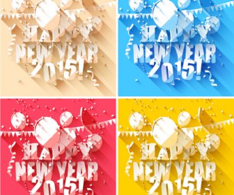 2015-Neujahr-Papier-weißen Hintergrund-design