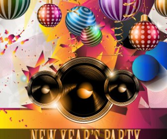 2015 New Year Party Flyer And Cover Vector
