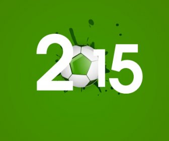 2015 Sepak Bola Hijau Di Latar Belakang Vektor