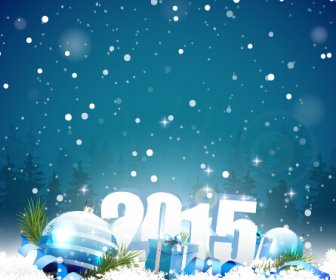2015 Musim Dingin Natal Vektor Latar Belakang