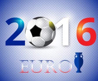 2016 ユーロ サッカー カップのバナー デザイン
