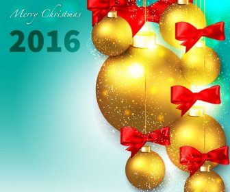 2016 Gold Christmas Decor Ball