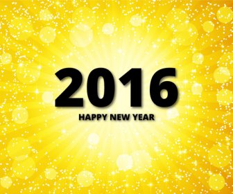 2016 Happy New Year Golden Background
