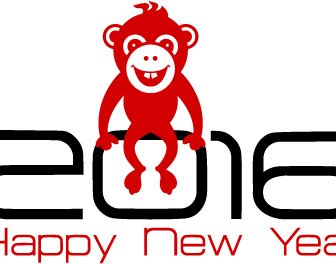 2016 Jahr Des Affen-Vektors
