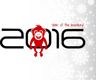 Ano De 2016 Do Vetor De Macaco