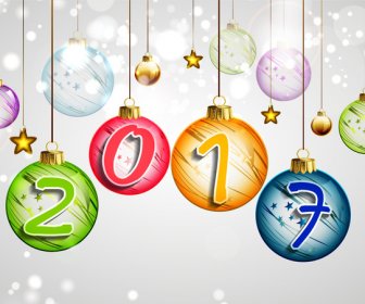 2017 Mutlu Yeni Yıl Noel Top Asılı