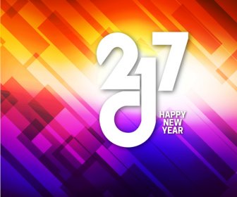 2017-Neujahr-Banner-Design Mit Künstlerischen Zahlen