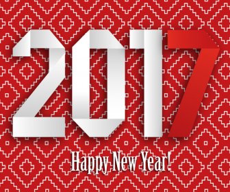 2017 New Year Banner With Red Background