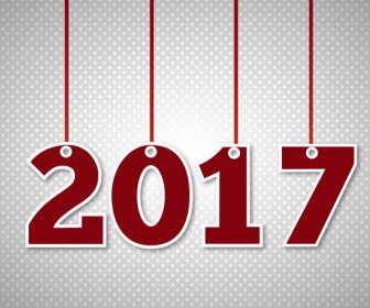 2017 New Year Template Design With Hanging Numbers