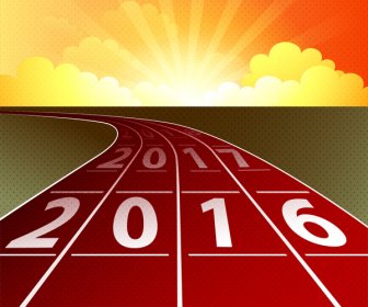 2017 New Year Template Design With Runway