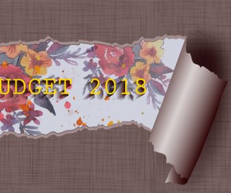 2018 Budget Banner Design With Tearing Painting