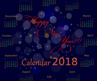 2018 Calendario Sfondo Violet Bokeh Design Cerchio Decorazione