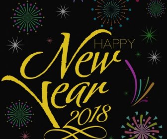 Decorazione Di Fuochi D'artificio Scintillanti Di 2018 Anno Nuovo Sfondo