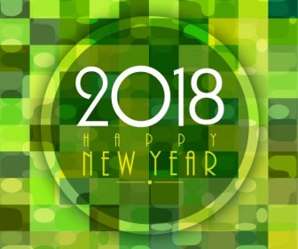2018 New Year Banner Green Bokeh Decoration