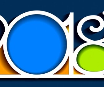 2018 新年ロゴ フラット色番号装飾