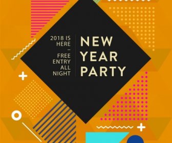 2018 New Year Party Banner Abstract Geometric Decor