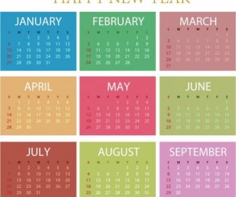 2019 Calendar Template Colorful Modern Decor