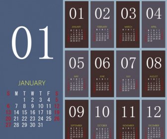 2019 Kalender Template Desain Modern