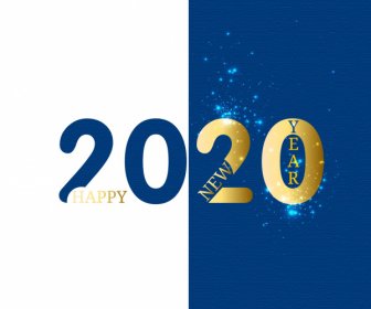 2020 Anno Nuovo Banner Decorazioni Moderne E Luminose Scintillanti