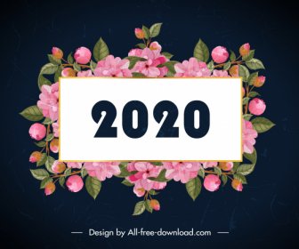 2020 New Year Banner Elegant Natural Botanical Decor