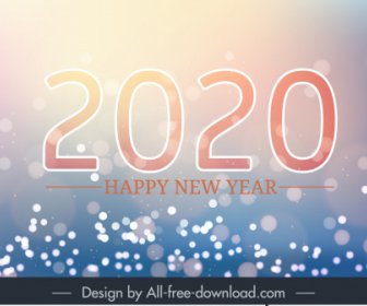 2020 New Year Banner Vivid Sparkling Light Decor