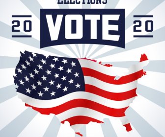 2020 년 미국 선거 배너 플래그 장식 동적 디자인