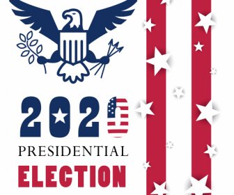 2020 年美國總統選舉海報標誌元素裝飾。