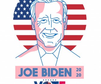 2020 USA Voto Candidato Schizzo Disegno Disegnato A Mano