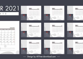 2021 Modello Di Calendario Moderno Arredamento Bianco Chiaro