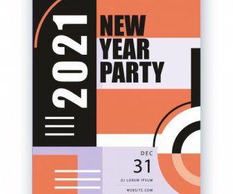 2021 Yeni Yıl Parti Afiş Zarif Soyut Düz