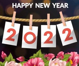 Spanduk Kalender 2022 Sketsa Klip Gantung Botani Yang Elegan