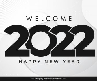 Шаблон обложки календаря 2022 года элегантный черно-белый дизайн