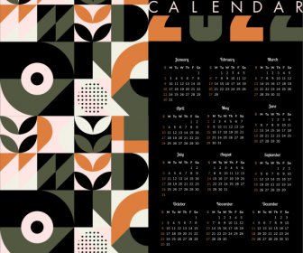 2022 calendar template dark flat abstract decor