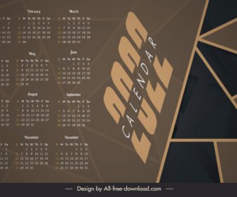 2022 Calendar Template Dark Geometric Decor