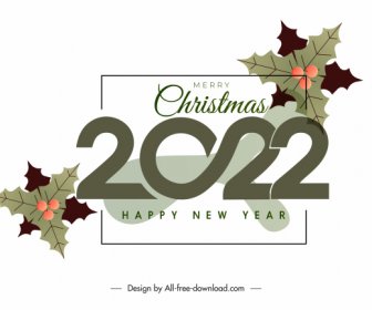 2022 поздравительная открытка крышка элегантные листья номера декора