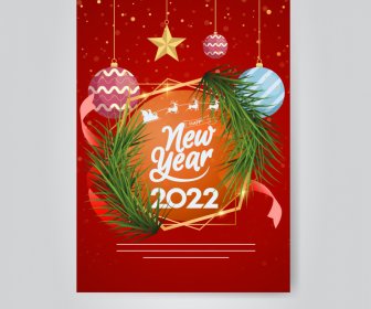 2022 Happy New Year Card Cover Template