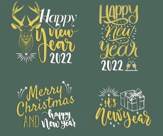 2022 Feliz Año Nuevo Feliz Navidad Elementos De Decoración