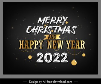 2022 Happy New Year Merry Christmas Shiny Universe Background