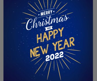 2022 Año Nuevo Navidad Dinámica Estallando Bandera De Fuegos Artificiales