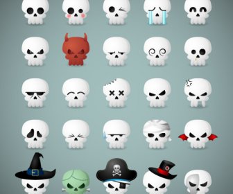 25 ícones Tipo Engraçado De Crânio