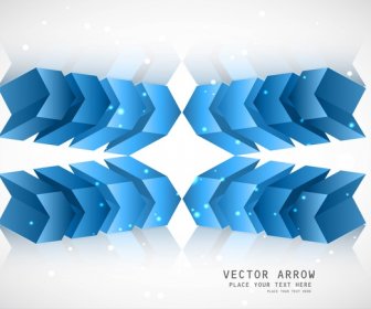 3d Abstrato Azul Colorido Reflexo Seta Vector