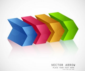 3d Abstrato Colorido Reflexo Seta Vector