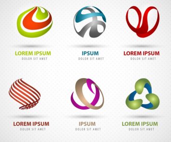 3D Soyut Logo Tasarım öğeleri Koleksiyonu