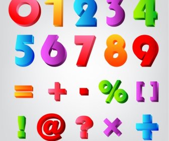 3d Alphabet Number Colorful