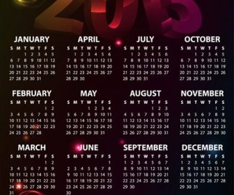 3d Bright Color13 Calendar On Abstract Black Vector