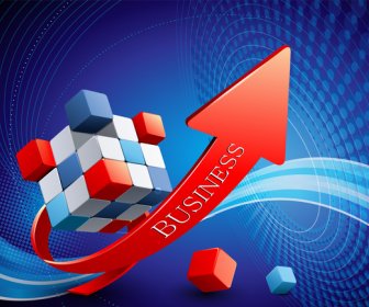3d Business Growth Up Arrow