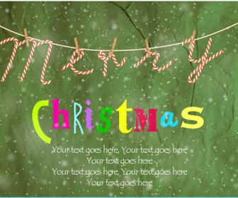 3d Christmas Card With Hanging Letters On Line