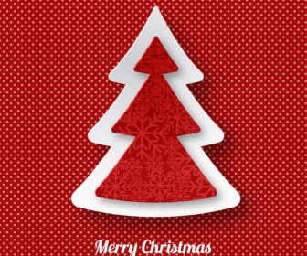 3d Christmas Tree Decoration And Red Check Background